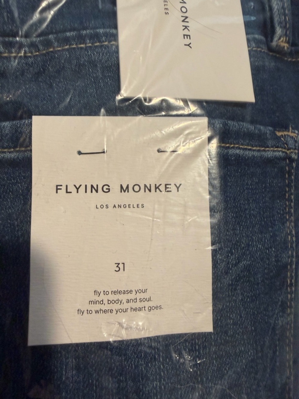 NWT Flying Monkey Women’s Blue Flared Jeans Size 31 - Picture 4 of 7